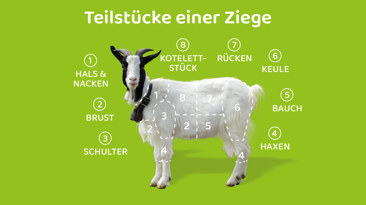 Teilstücke der Ziege